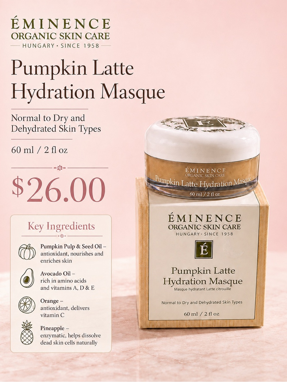 Éminence Pumpkin Latte Hydration Masque — Cream